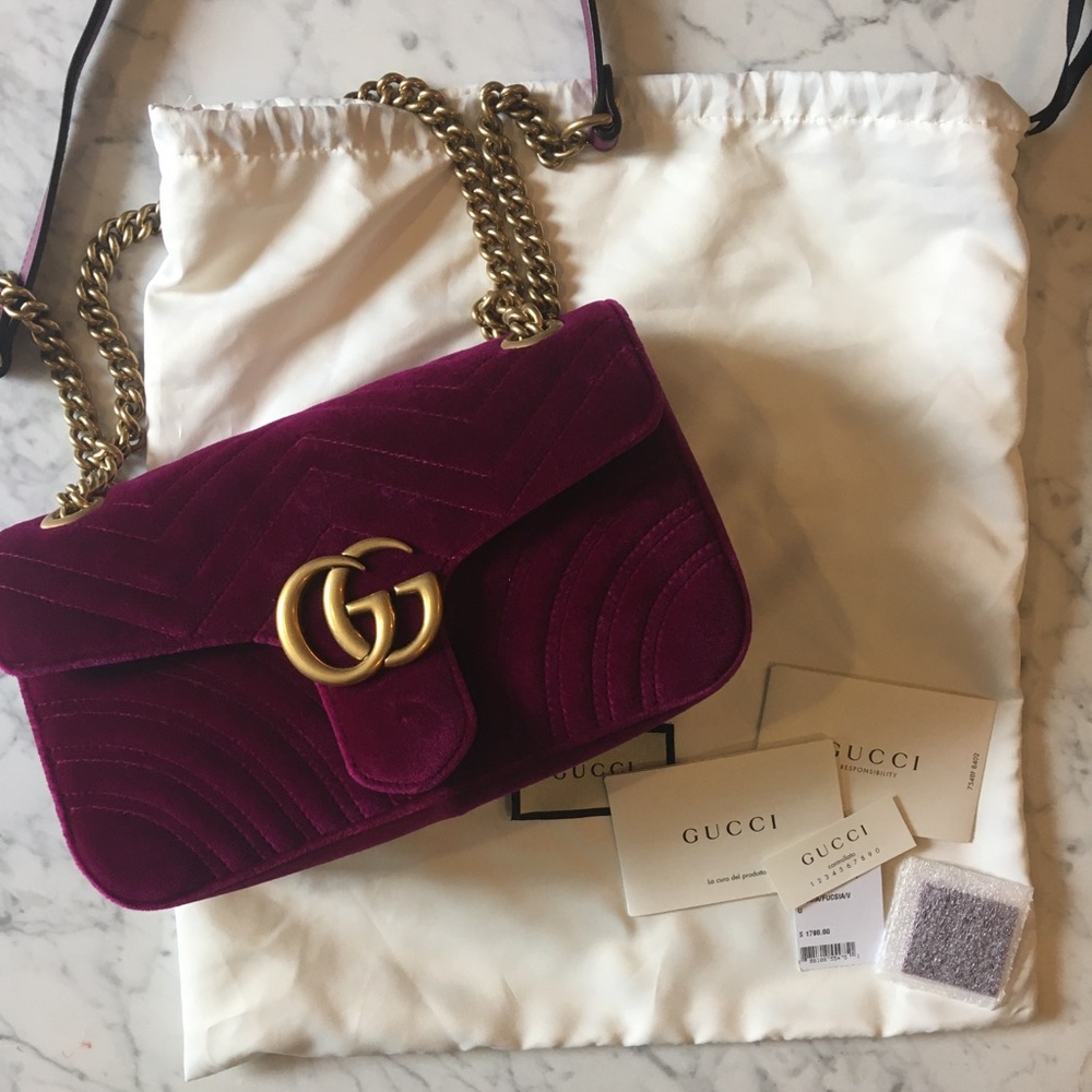 SOLD Authentic Gucci GG Marmont Small Velvet